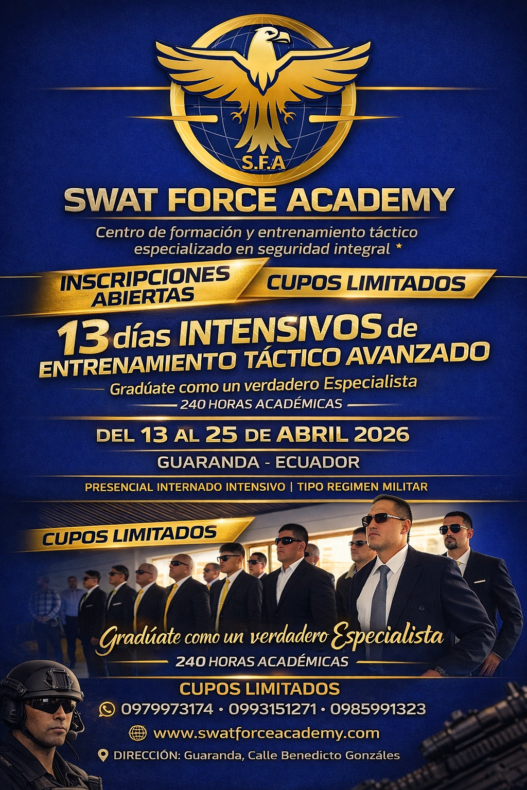 CURSO INTERNACIONAL DE ESCOLTAS, ESPECIALIZACION EN PROTECCIÓN A ALTOS DIGNATARIOS